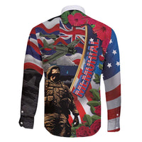 Hawaii and United States Memorial Day Family Matching Short Sleeve Bodycon Dress and Hawaiian Shirt Honor and Remember The Fallen