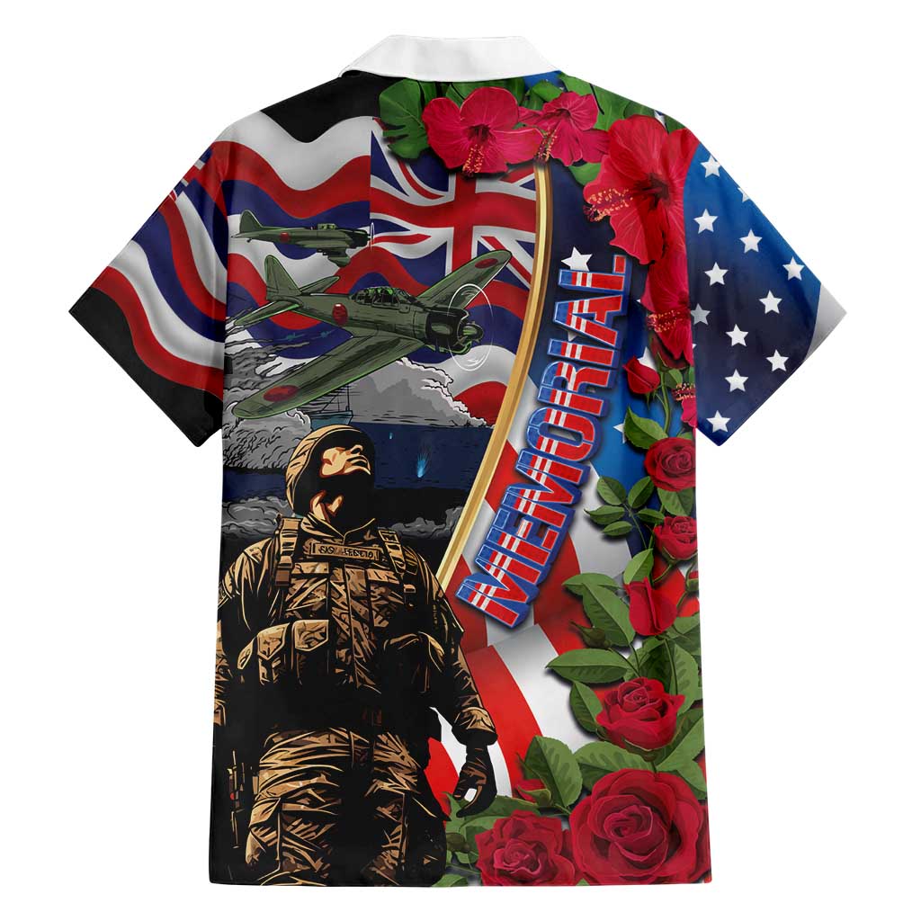 Hawaii and United States Memorial Day Hawaiian Shirt Honor and Remember The Fallen