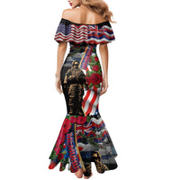 Hawaii and United States Memorial Day Mermaid Dress Honor and Remember The Fallen
