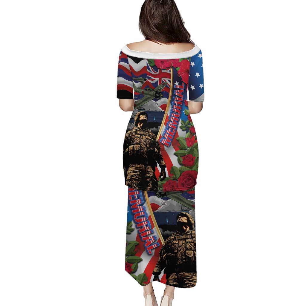 Hawaii and United States Memorial Day Puletasi Honor and Remember The Fallen