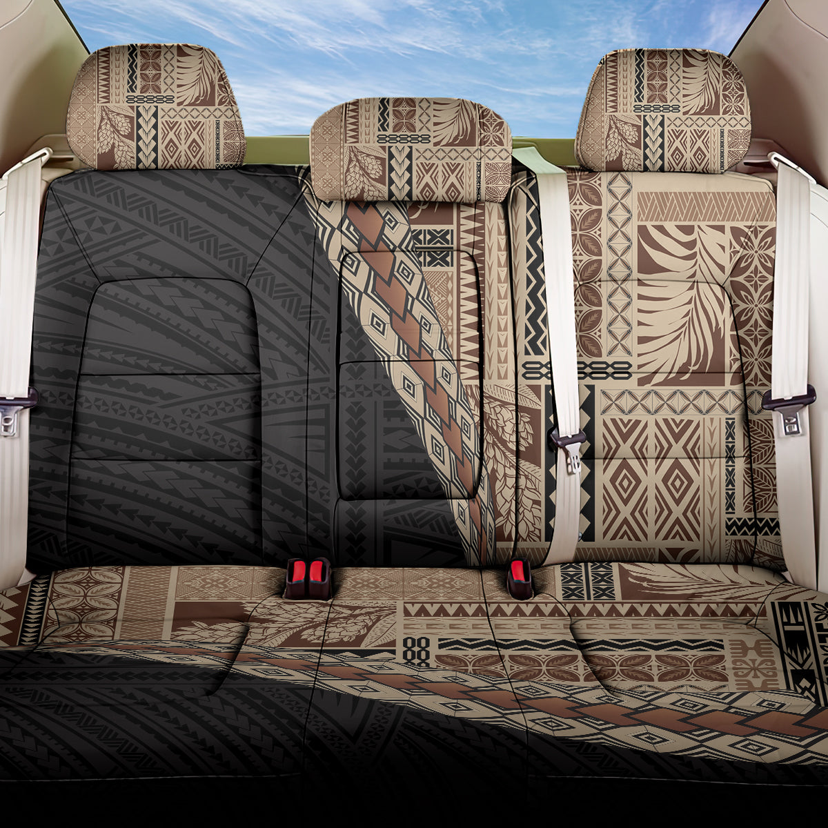 Samoa Siapo Motif Half Style Back Car Seat Cover Brown Version