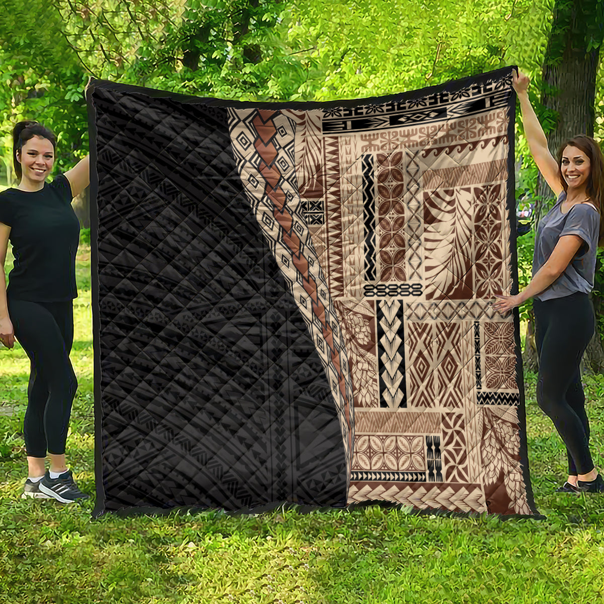 Samoa Siapo Motif Half Style Quilt Brown Version