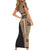 Samoa Siapo Motif Half Style Short Sleeve Bodycon Dress Brown Version