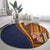 Samoa Siapo Motif Half Style Round Carpet Colorful Version