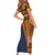 Samoa Siapo Motif Half Style Short Sleeve Bodycon Dress Colorful Version