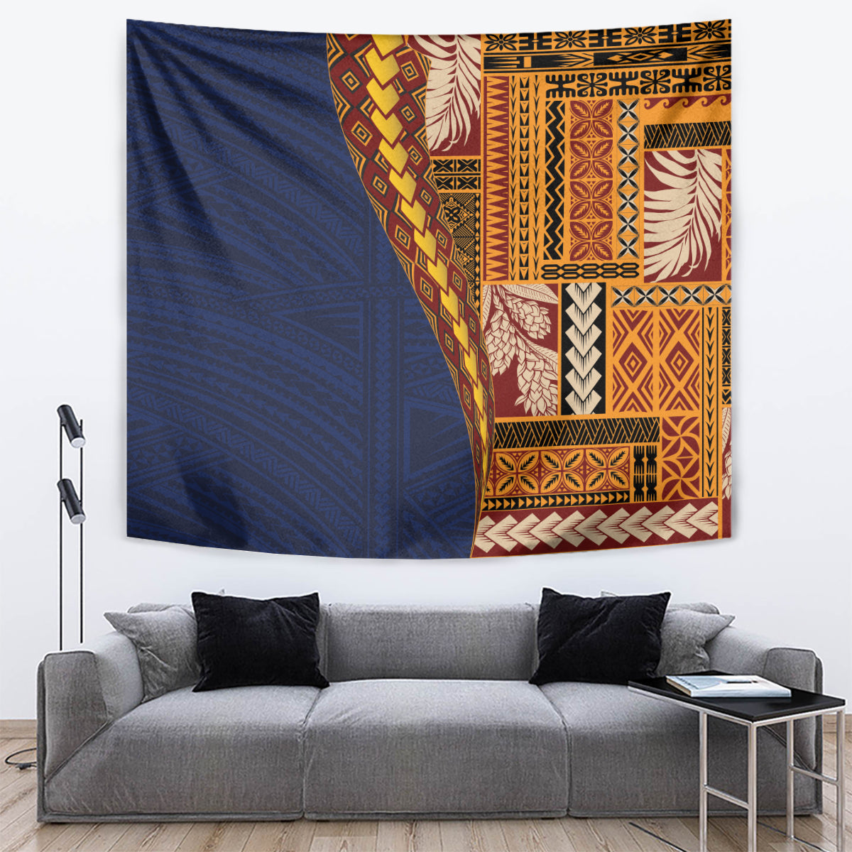 Samoa Siapo Motif Half Style Tapestry Colorful Version LT03 Yellow - Polynesian Pride