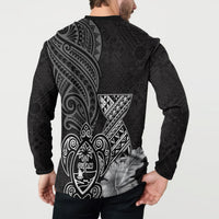 Guam Latte Stone Chamorro Culture Button Sweatshirt Tapa Pattern