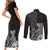 Guam Latte Stone Chamorro Culture Couples Matching Short Sleeve Bodycon Dress and Long Sleeve Button Shirt Tapa Pattern