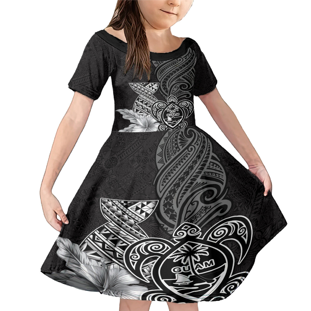 Guam Latte Stone Chamorro Culture Family Matching Mermaid Dress and Hawaiian Shirt Tapa Pattern