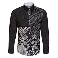 Guam Latte Stone Chamorro Culture Family Matching Summer Maxi Dress and Hawaiian Shirt Tapa Pattern LT03 Dad's Shirt - Long Sleeve Black - Polynesian Pride