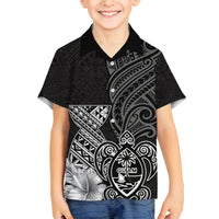 Guam Latte Stone Chamorro Culture Family Matching Summer Maxi Dress and Hawaiian Shirt Tapa Pattern LT03 Son's Shirt Black - Polynesian Pride