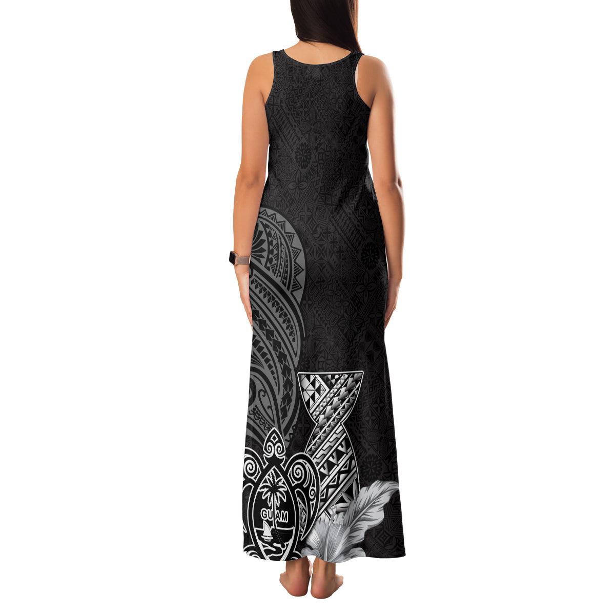 Guam Latte Stone Chamorro Culture Family Matching Tank Maxi Dress and Hawaiian Shirt Tapa Pattern