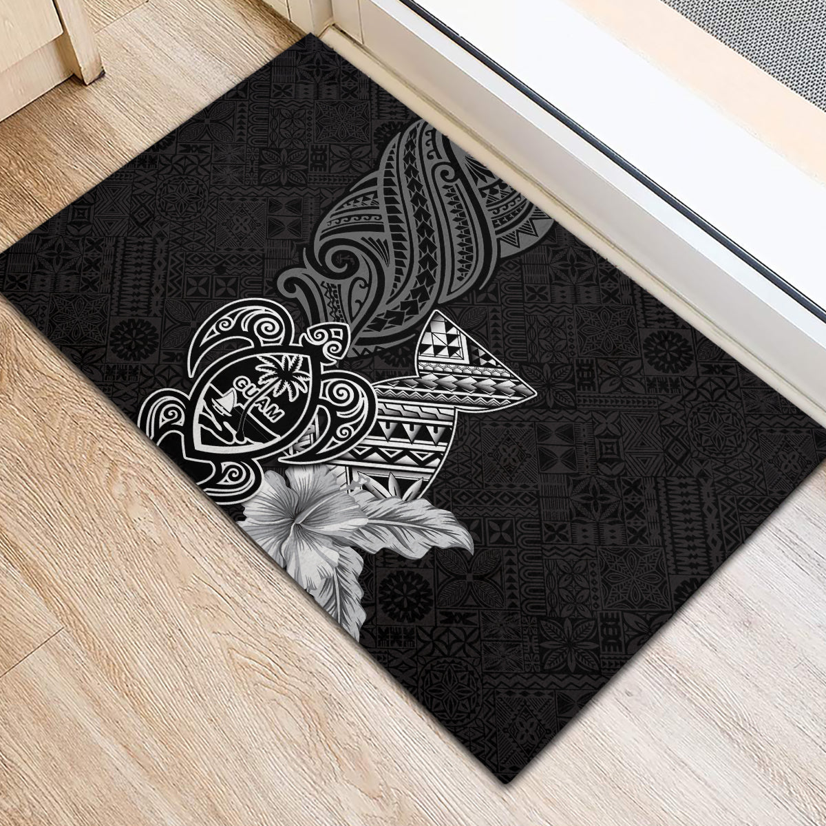 Guam Latte Stone Chamorro Culture Rubber Doormat Tapa Pattern