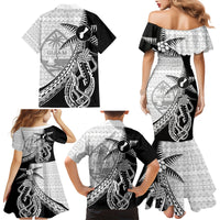 Guam Fish Hook and Palm Tree Family Matching Mermaid Dress and Hawaiian Shirt Polynesian Pattern Half Style