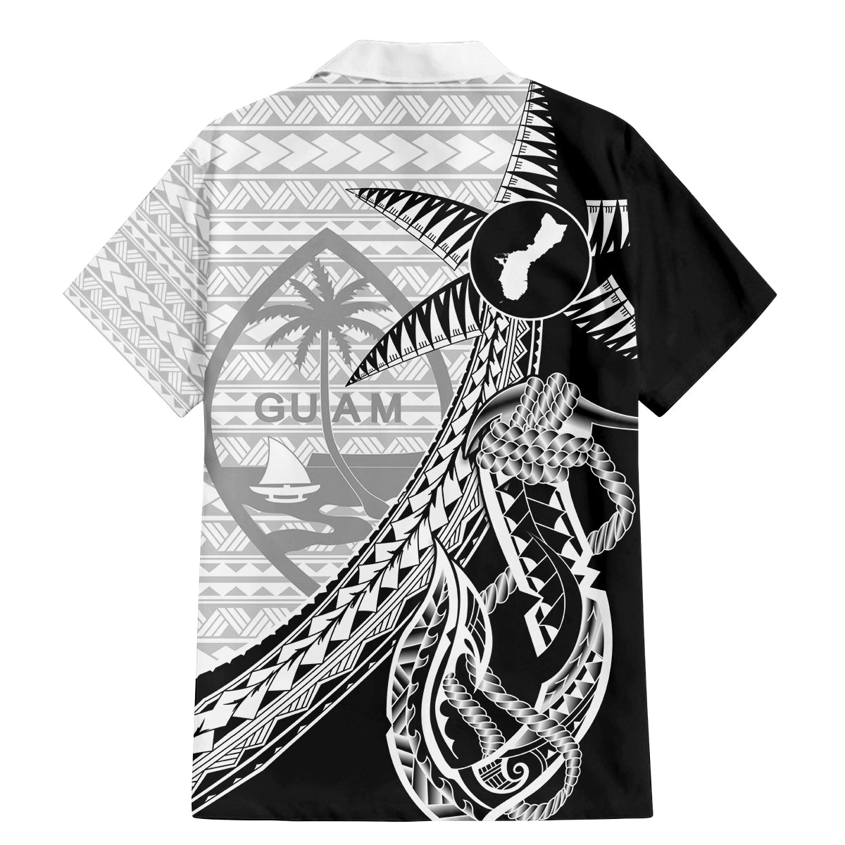 Guam Fish Hook and Palm Tree Family Matching Mermaid Dress and Hawaiian Shirt Polynesian Pattern Half Style