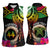 Personalised Vanuatu 44th Anniversary Women Sleeveless Polo Shirt Boars Tusk and Melanesian Warrior Indipendens Dei