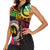 Personalised Vanuatu 44th Anniversary Women Sleeveless Polo Shirt Boars Tusk and Melanesian Warrior Indipendens Dei