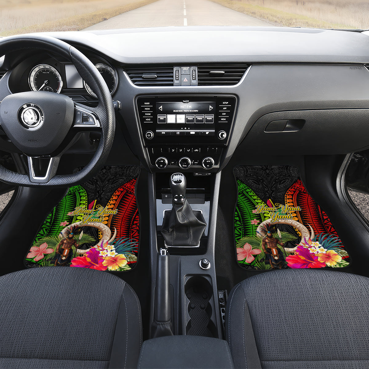 Vanuatu Independence Day Car Mats Boars Tusk and Melanesian Warrior Indipendens Dei