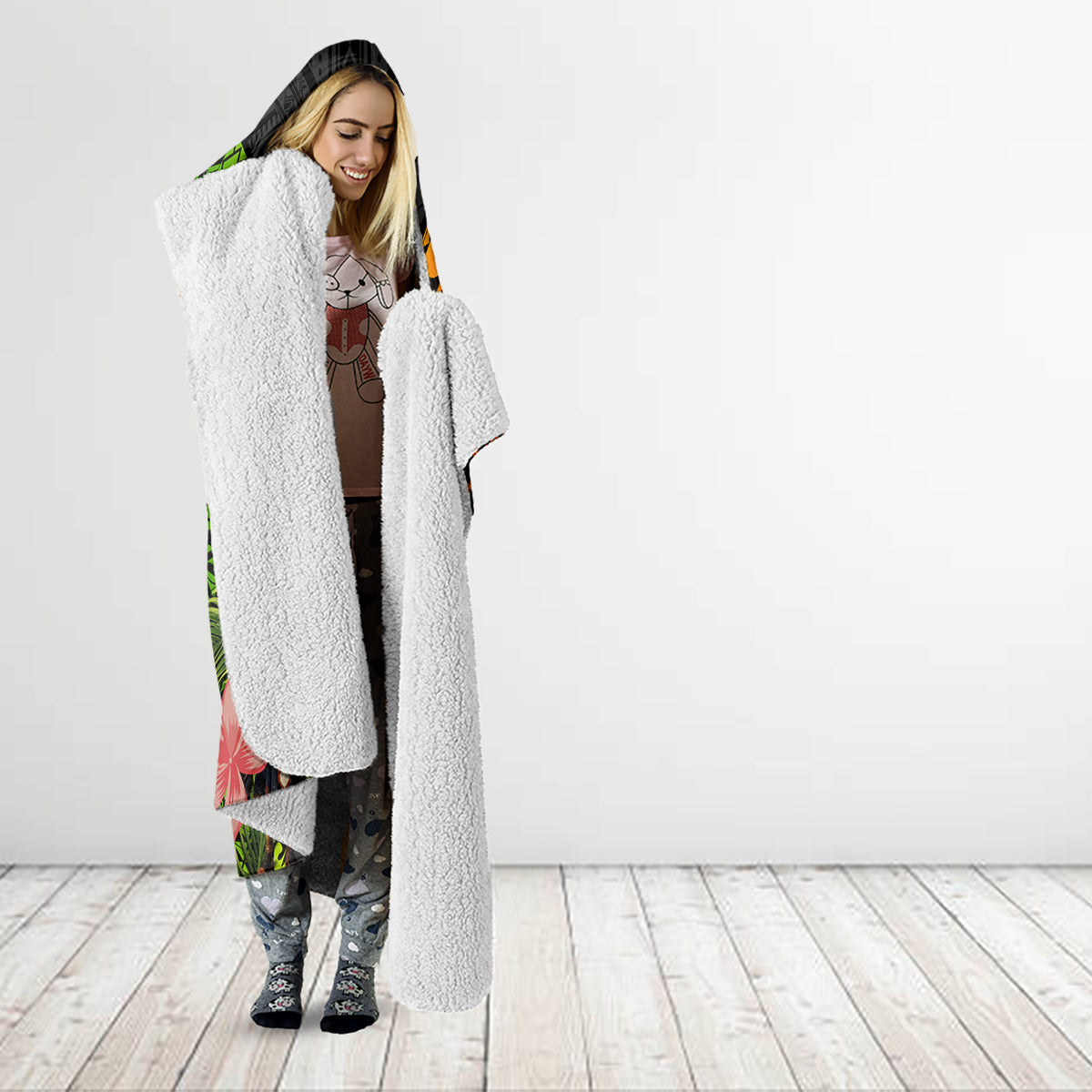 Vanuatu Independence Day Hooded Blanket Boars Tusk and Melanesian Warrior Indipendens Dei LT03 - Polynesian Pride
