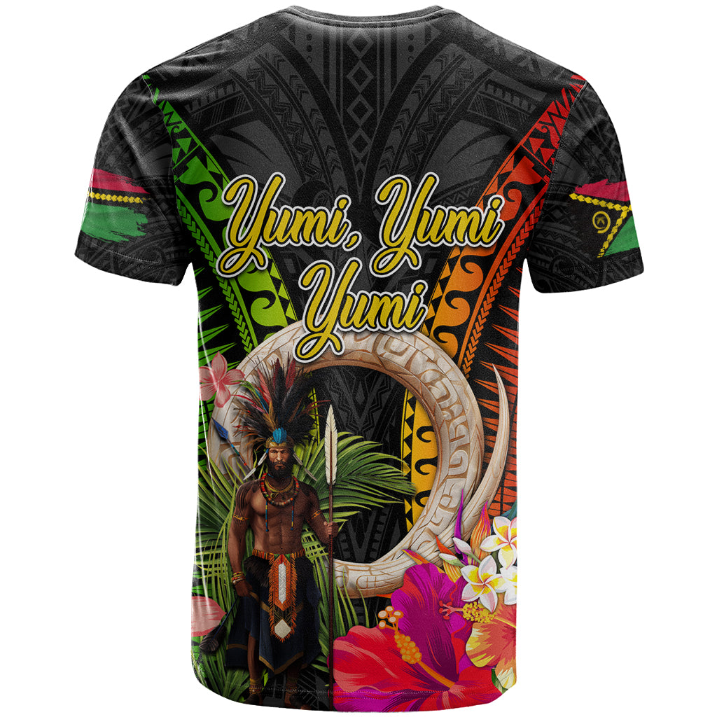 Vanuatu Independence Day T Shirt Boars Tusk and Melanesian Warrior Indipendens Dei