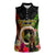 Vanuatu Independence Day Women Sleeveless Polo Shirt Boars Tusk and Melanesian Warrior Indipendens Dei