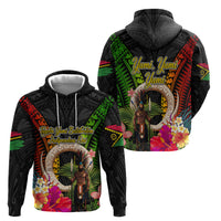 Vanuatu Independence Day Zip Hoodie Boars Tusk and Melanesian Warrior Indipendens Dei LT03 - Polynesian Pride