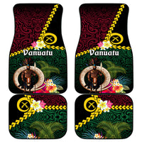 Vanuatu Indipendens Dei Car Mats Boars Tusk and Melanesian Warrior Hibiscus