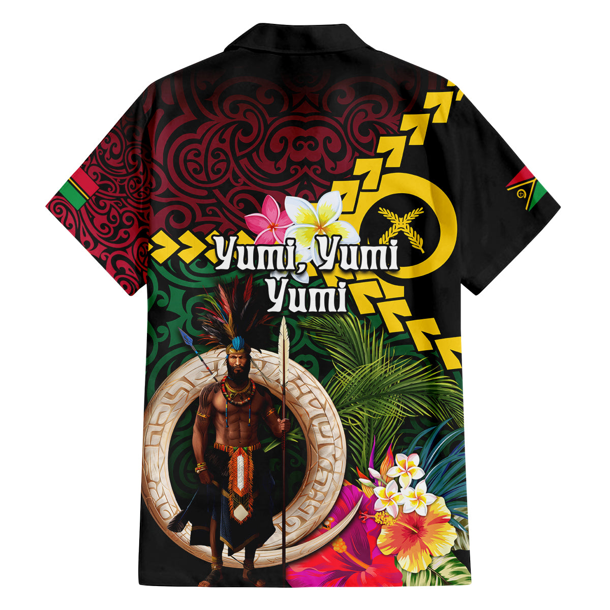 Vanuatu Indipendens Dei Family Matching Tank Maxi Dress and Hawaiian Shirt Boars Tusk and Melanesian Warrior Hibiscus