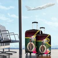 Vanuatu Indipendens Dei Luggage Cover Boars Tusk and Melanesian Warrior Hibiscus LT03 - Polynesian Pride