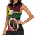 Vanuatu Indipendens Dei Women Sleeveless Polo Shirt Boars Tusk and Melanesian Warrior Hibiscus