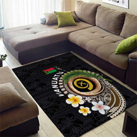 Vanuatu Independence Day Area Rug Melanesian Tribal Pig Tusk with Tropical Plants
