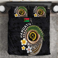 Vanuatu Independence Day Bedding Set Melanesian Tribal Pig Tusk with Tropical Plants