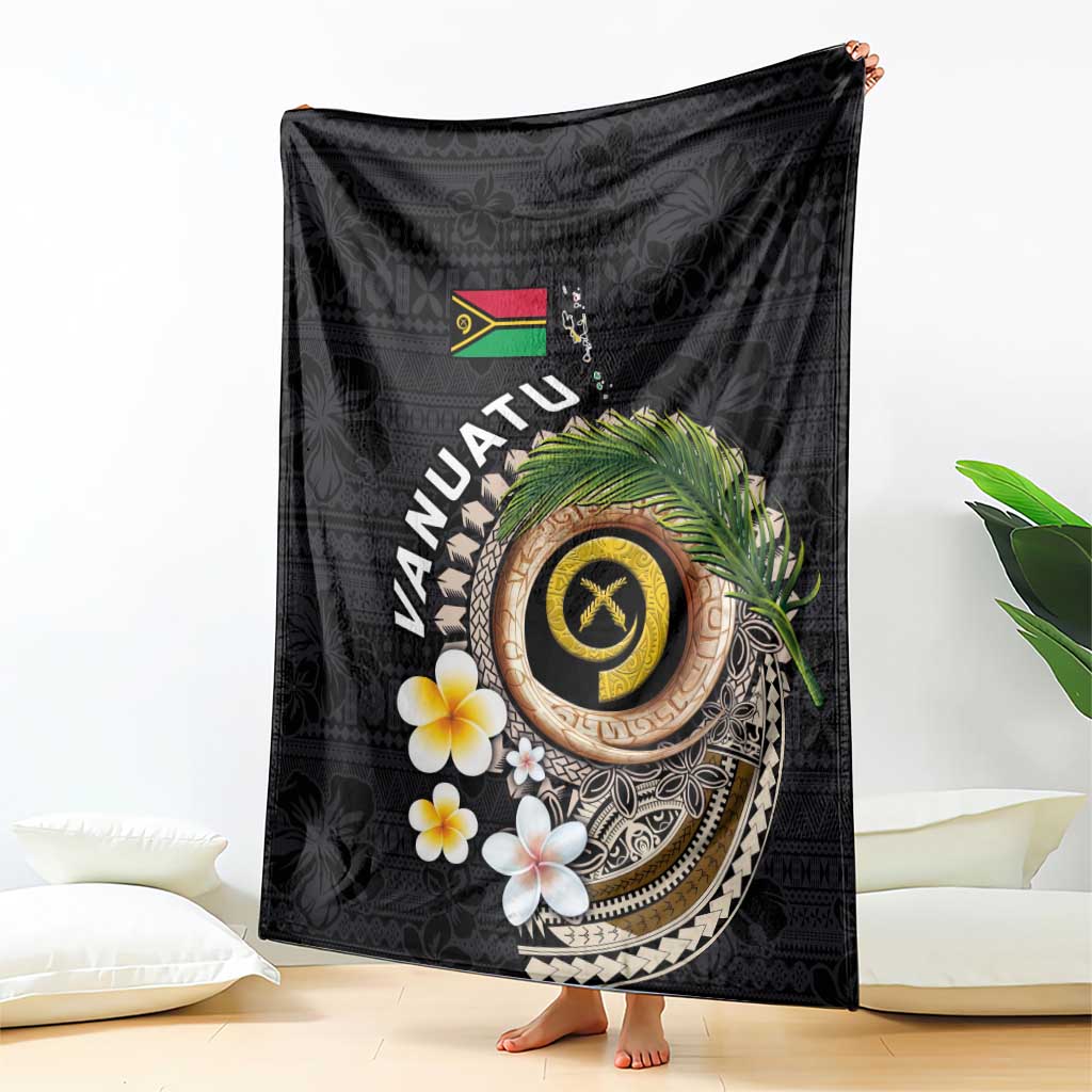 Vanuatu Independence Day Blanket Melanesian Tribal Pig Tusk with Tropical Plants