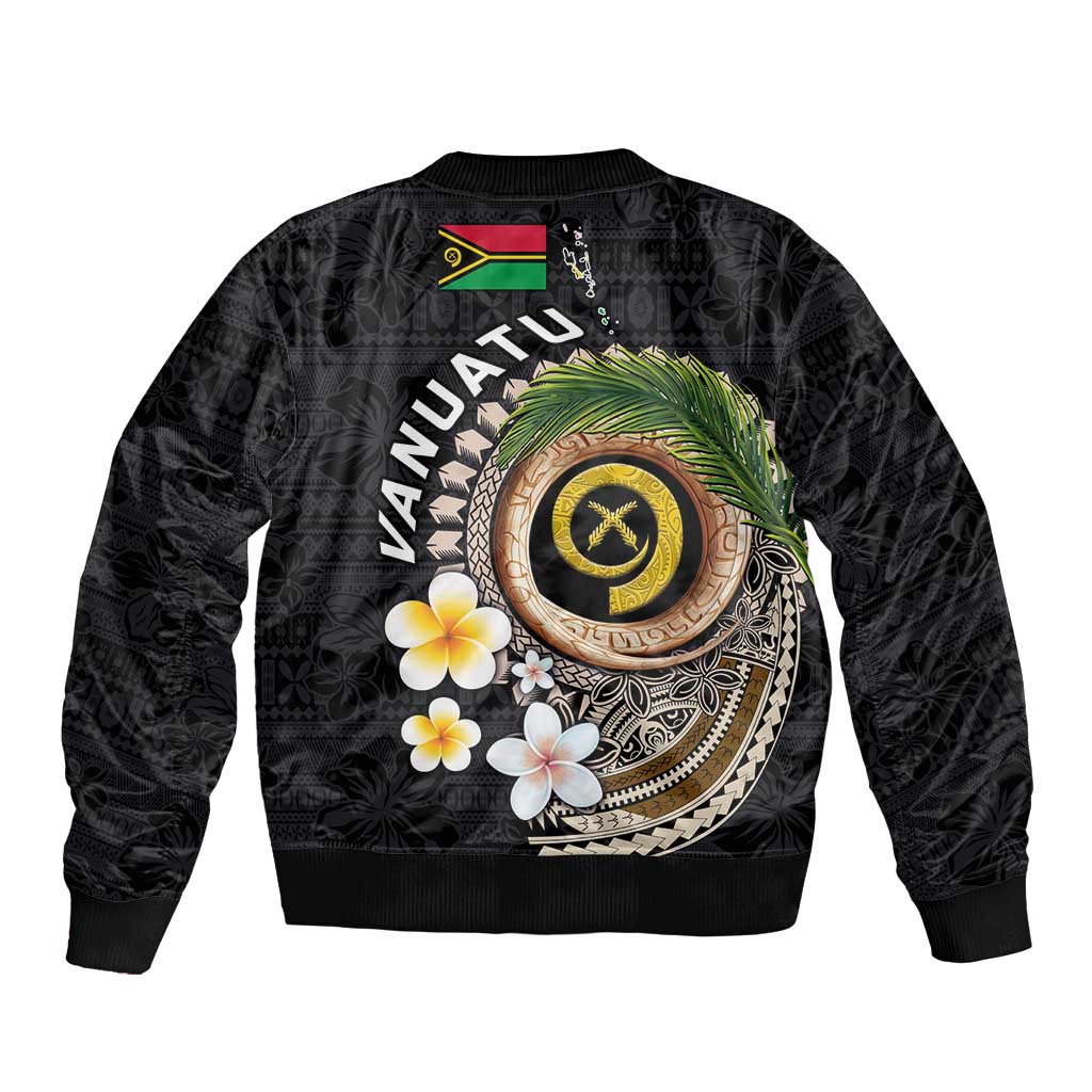 Vanuatu Independence Day Bomber Jacket Melanesian Tribal Pig Tusk with Tropical Plants LT03 - Polynesian Pride