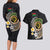 Vanuatu Independence Day Couples Matching Long Sleeve Bodycon Dress and Hawaiian Shirt Melanesian Tribal Pig Tusk with Tropical Plants
