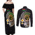 Vanuatu Independence Day Couples Matching Off Shoulder Maxi Dress and Long Sleeve Button Shirt Melanesian Tribal Pig Tusk with Tropical Plants