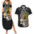 Vanuatu Independence Day Couples Matching Summer Maxi Dress and Hawaiian Shirt Melanesian Tribal Pig Tusk with Tropical Plants