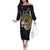 Vanuatu Independence Day Family Matching Off The Shoulder Long Sleeve Dress and Hawaiian Shirt Melanesian Tribal Pig Tusk with Tropical Plants