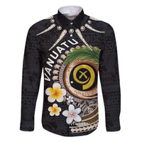 Vanuatu Independence Day Family Matching Off Shoulder Maxi Dress and Hawaiian Shirt Melanesian Tribal Pig Tusk with Tropical Plants