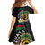 Vanuatu Independence Day Family Matching Off Shoulder Short Dress and Hawaiian Shirt Melanesian Tribal Pig Tusk with Tropical Plants