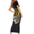 Vanuatu Independence Day Family Matching Short Sleeve Bodycon Dress and Hawaiian Shirt Melanesian Tribal Pig Tusk with Tropical Plants