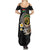 Vanuatu Independence Day Family Matching Summer Maxi Dress and Hawaiian Shirt Melanesian Tribal Pig Tusk with Tropical Plants