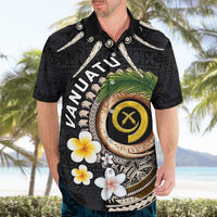 Vanuatu Independence Day Hawaiian Shirt Melanesian Tribal Pig Tusk with Tropical Plants