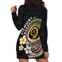 Vanuatu Independence Day Hoodie Dress Melanesian Tribal Pig Tusk with Tropical Plants