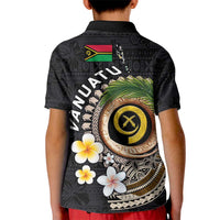 Vanuatu Independence Day Kid Polo Shirt Melanesian Tribal Pig Tusk with Tropical Plants