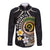 Vanuatu Independence Day Long Sleeve Button Shirt Melanesian Tribal Pig Tusk with Tropical Plants