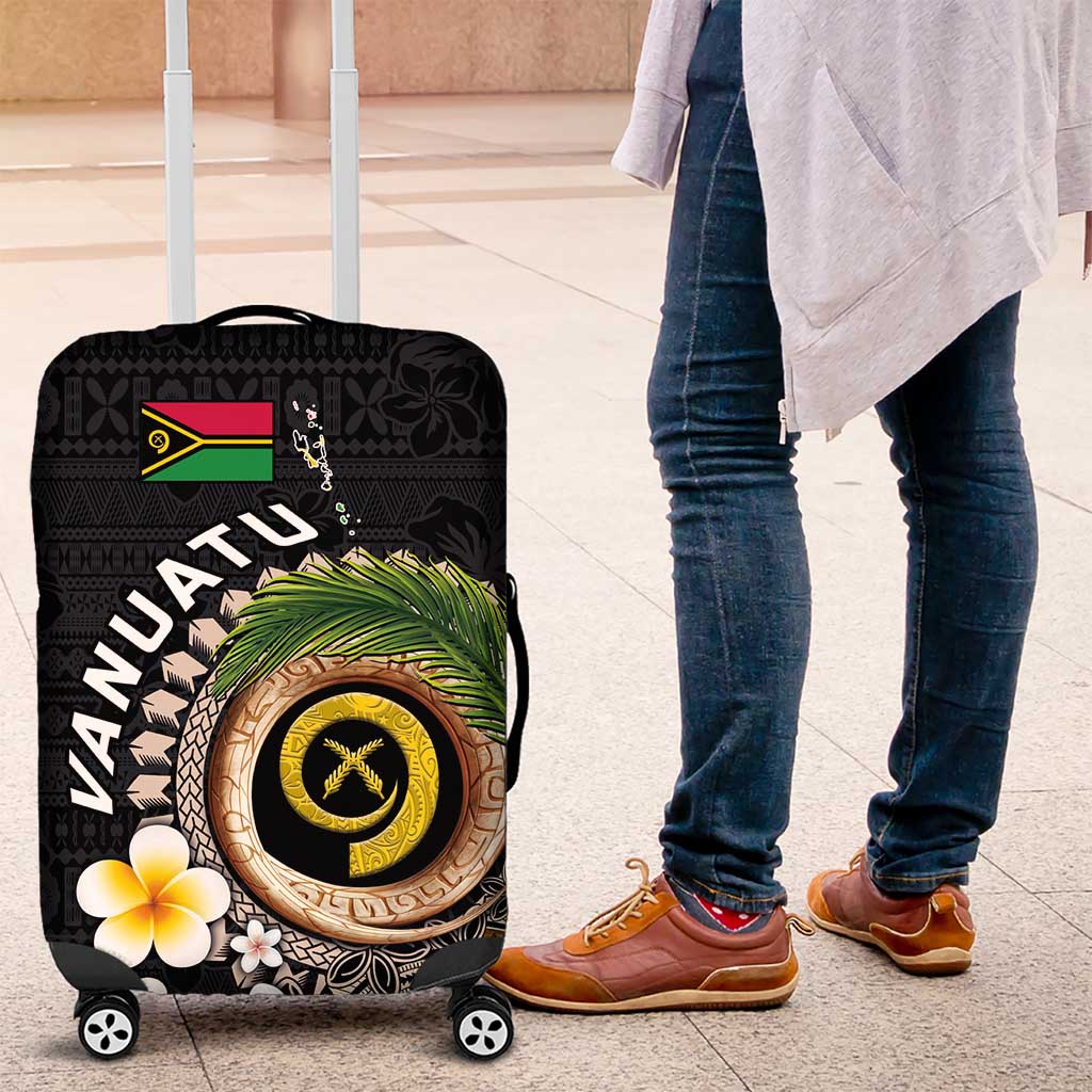 Vanuatu Independence Day Luggage Cover Melanesian Tribal Pig Tusk with Tropical Plants