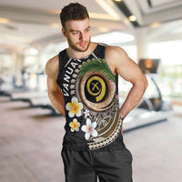 Vanuatu Independence Day Men Tank Top Melanesian Tribal Pig Tusk with Tropical Plants