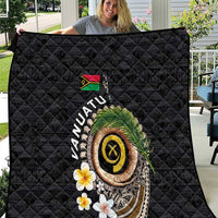 Vanuatu Independence Day Quilt Melanesian Tribal Pig Tusk with Tropical Plants