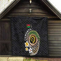 Vanuatu Independence Day Quilt Melanesian Tribal Pig Tusk with Tropical Plants